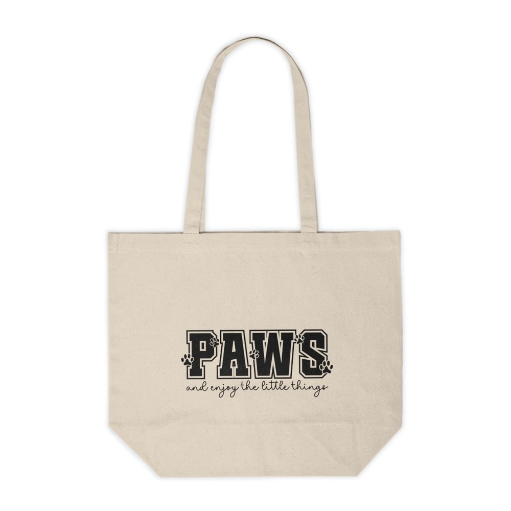 Paws And Enjoy The Little Things Custom Canvas Tote Bag